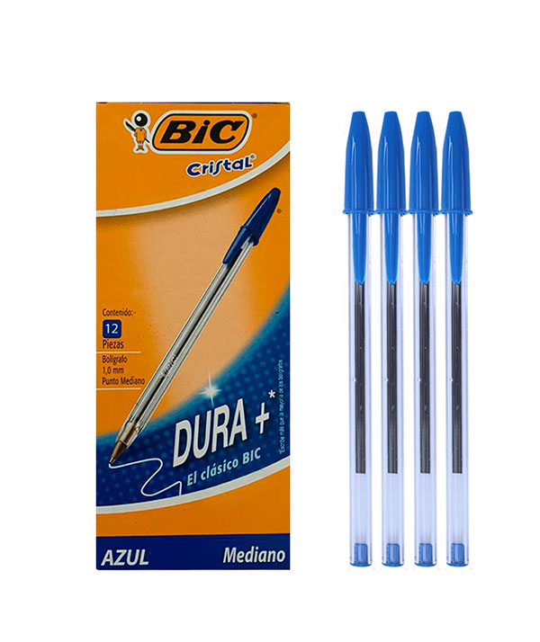 Bic Cristal Original - Bolígrafos de punta media (0.039 in, 10 unidades),  color azul